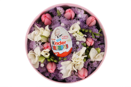 Букет Сладкое утро в шляпной коробке