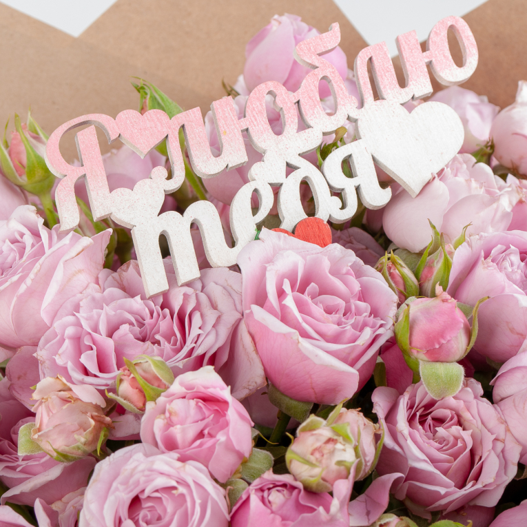 Букет роз Розовая пастель