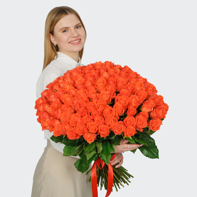 Букет 101 роза Вау