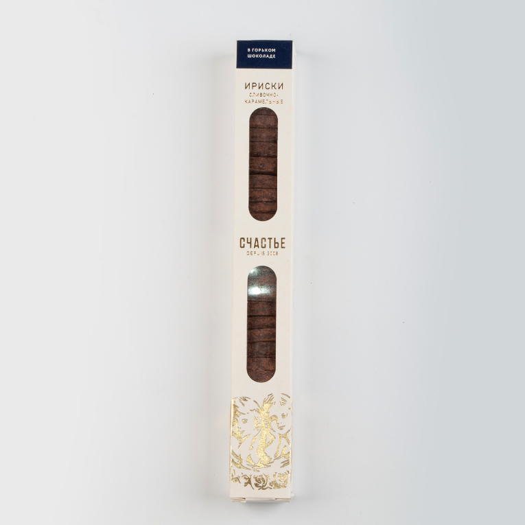 Сливочно-карамельные ириски в горьком шоколаде «Счастье» (100 г)