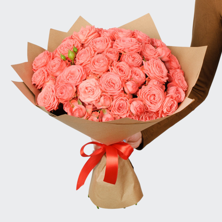 Букет из 19 кустовых роз Нежный бриз