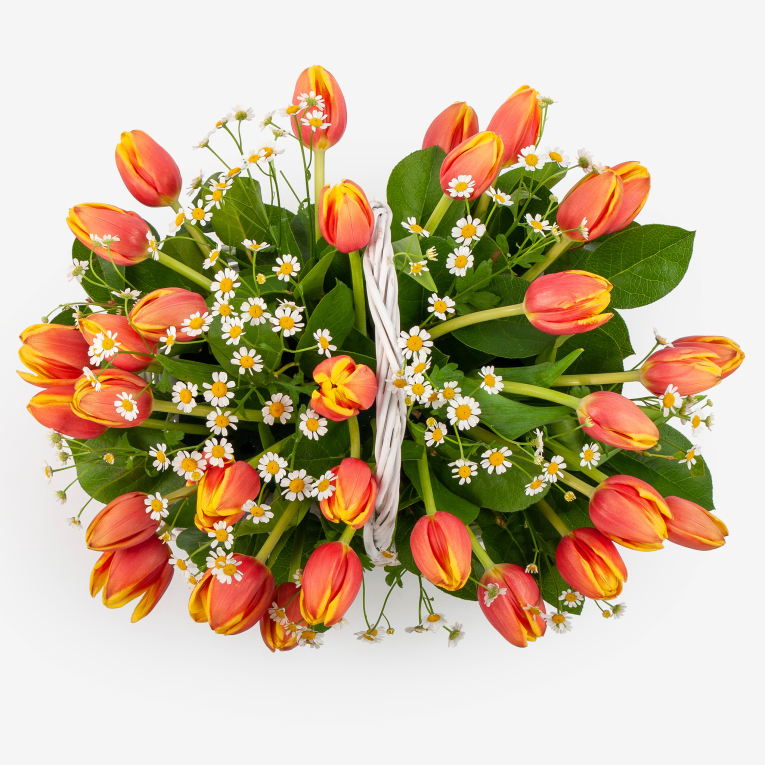 Букет в корзине Летний огонек