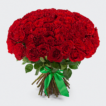 Букет 75 роз Хартс (Эквадор), 60 см