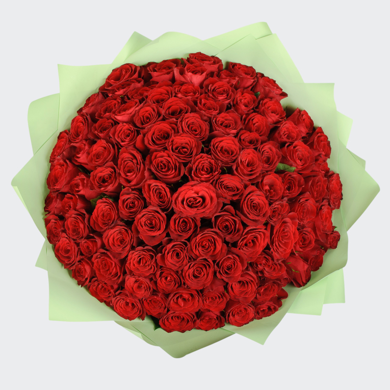 Букет из 101 розы Красный цвет страсти