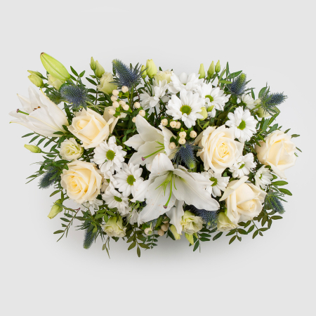 Букет в кашпо Весь белый свет