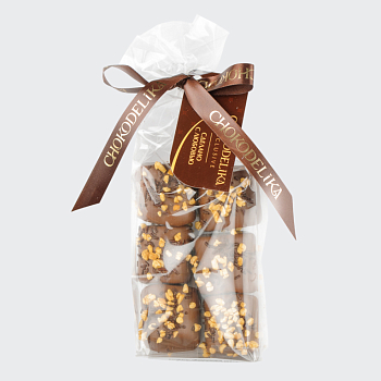 Конфеты Воздушный зефир в кофейном шоколаде в пакете с ленточкой (60г)