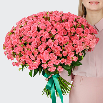 Букет 75 кустовых роз Лидия (50 см)