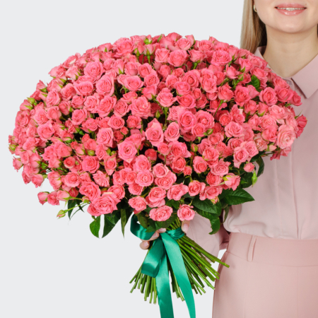 Букет 75 кустовых роз Лидия (50 см)