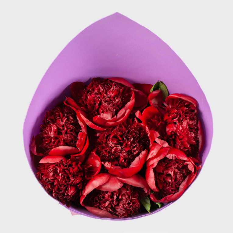 Букет 7 пионов Страстный порыв