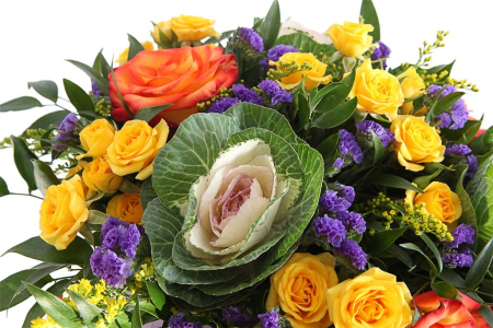 Букет Веселые картинки в шляпной коробке