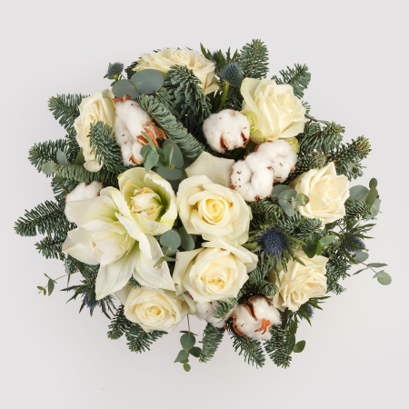 Букет в коробке Ледяной цветок