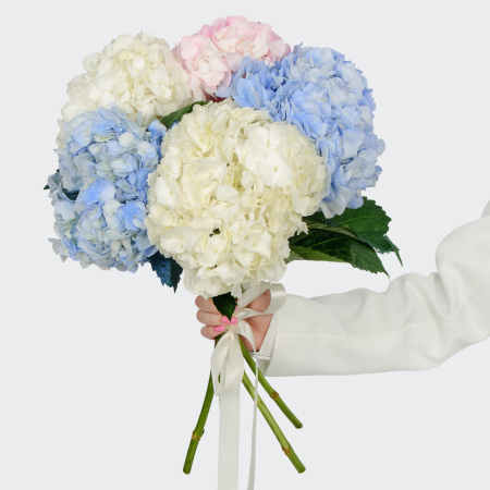 Букет 5 гортензий Цветочные облака