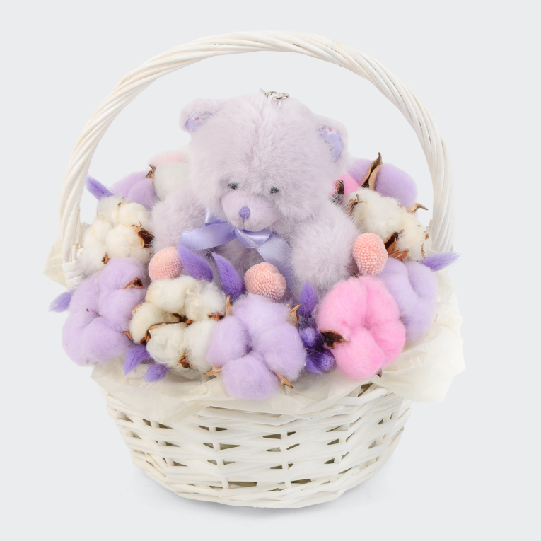 Букет в корзине Сиреневые сны