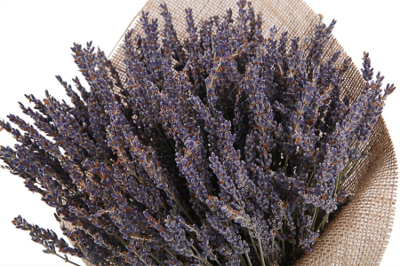 Букет из лаванды Аромат Прованса в мешковине с лентой
