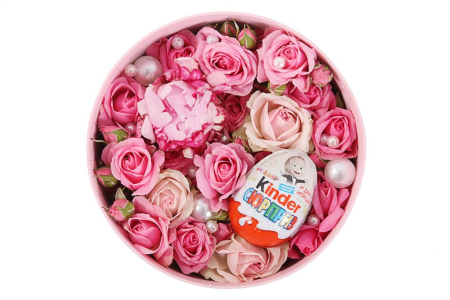 Букет Сладкий десерт в шляпной коробке