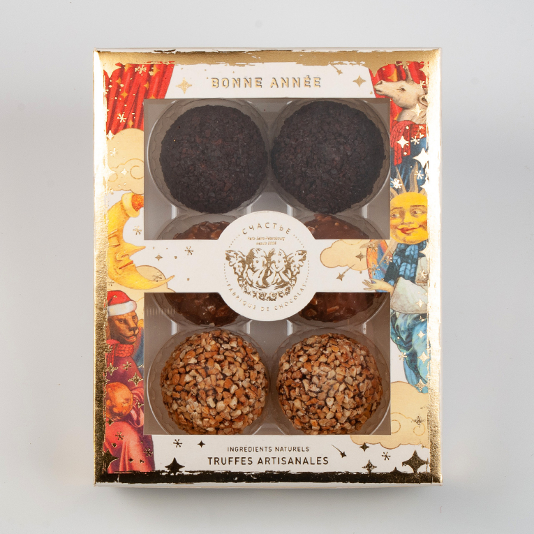 Набор шоколадных гранд трюфелей «Счастье» (6 шт.)