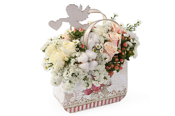 Букет На облаках в кашпо Букет На облаках в кашпо