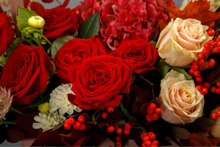 Букет в кашпо Осенняя песня