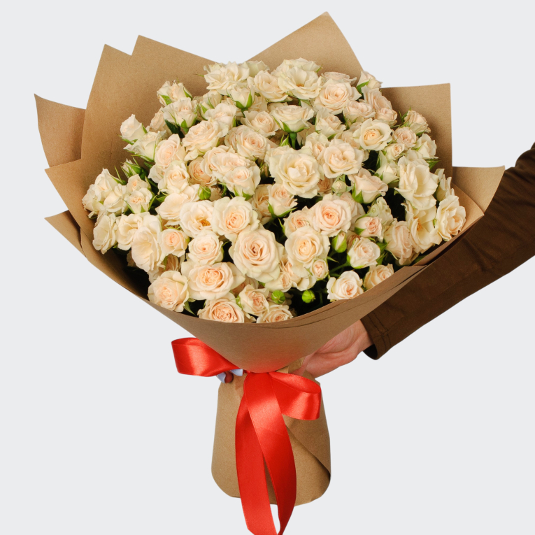 Букет из 19 кустовых роз Аврора