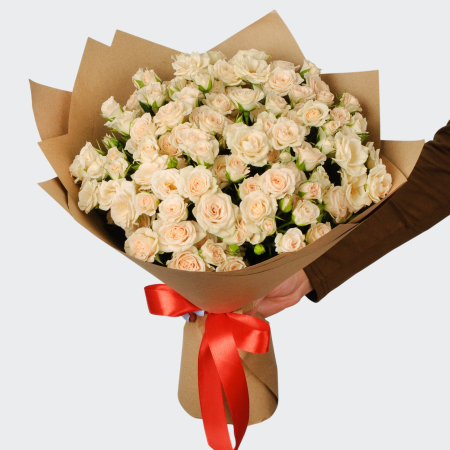 Букет из 19 кустовых роз Аврора