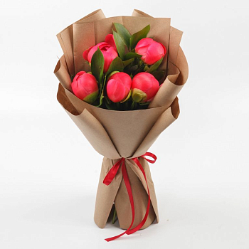 Букет из 5 пионов Шанхай