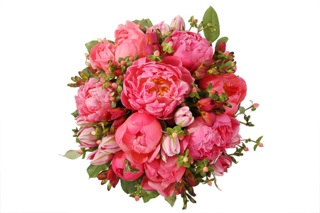 Букет с пионами Белиссимо в коробке