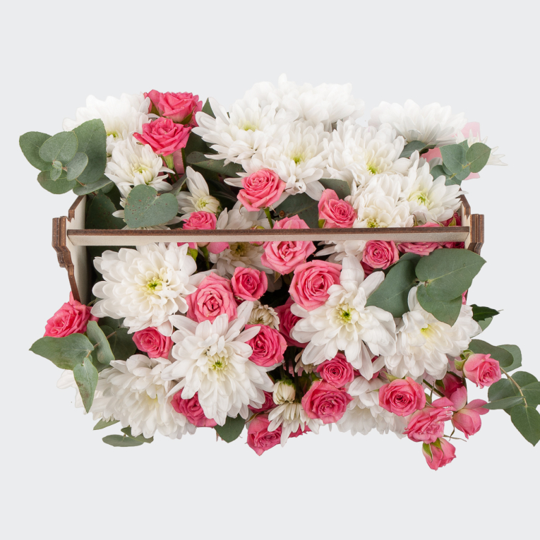 Букет в кашпо Любовная записка