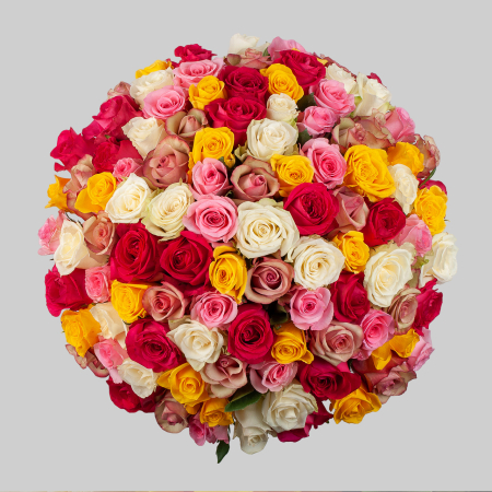 Букет из 101 розы Цветное настроение