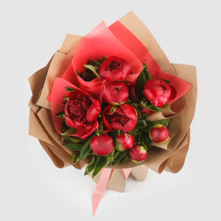 Букет из 9 пионов Дивный час