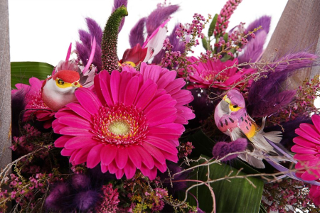 Композиция Малиновка в кашпо