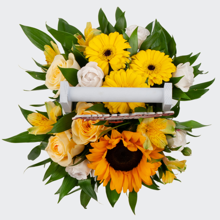 Букет в кашпо Солнце любви