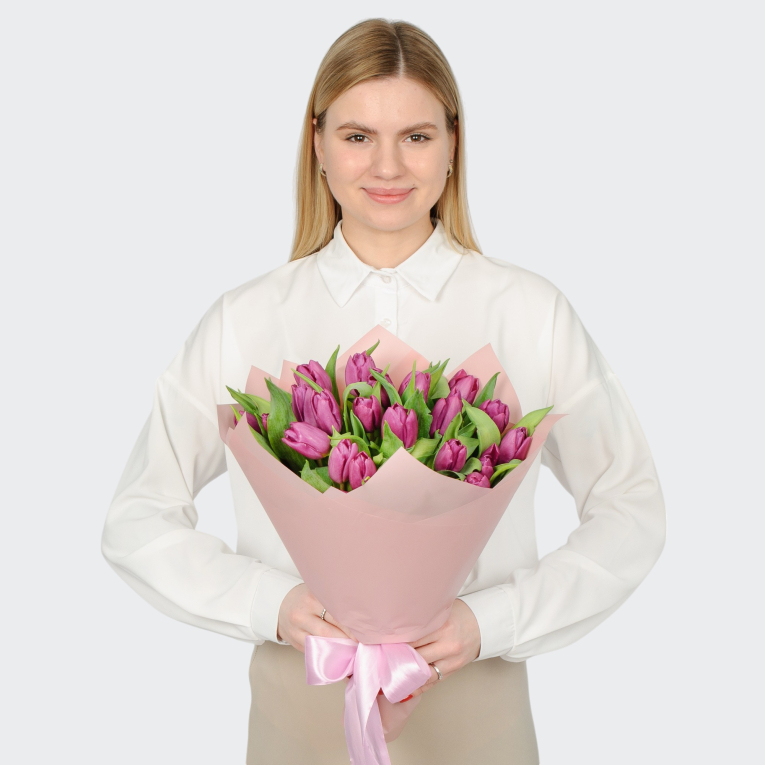 Букет из 25 тюльпанов Весенняя дымка
