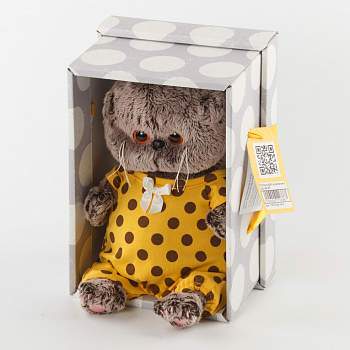 Кот Басик BABY в комбинезоне в горох