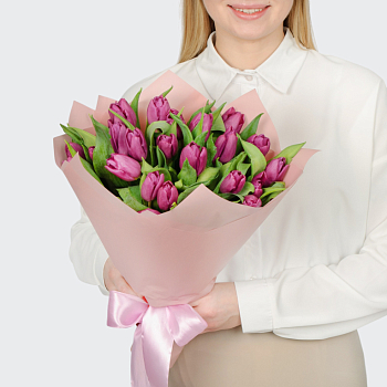 Букет из 25 тюльпанов Весенняя дымка