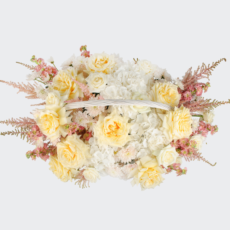 Букет в корзине Сливочное лакомство