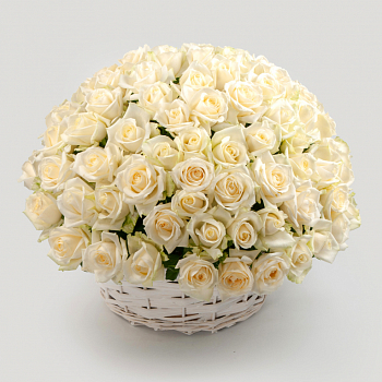 Букет в корзине Мелодия любви (101 роза)