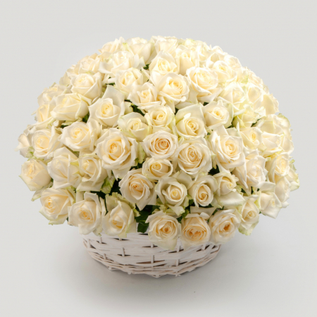 Букет в корзине Мелодия любви (101 роза)