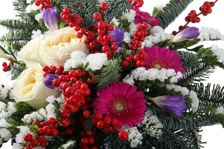 Композиция Рябиновый цвет в коробке