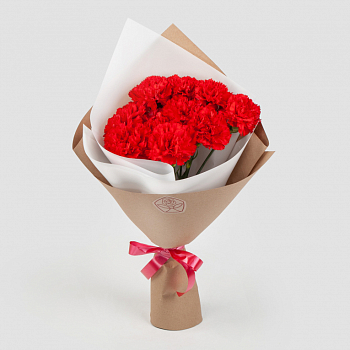 Букет Красный октябрь (11 гвоздик)