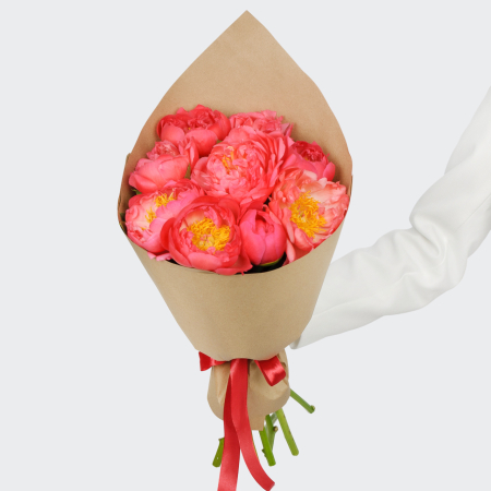 Букет 9 пионов В порыве чувств