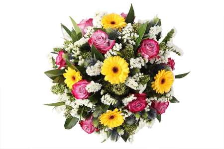 Букет Солнечная долина в кашпо