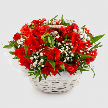 Букет в корзине Огненные язычки