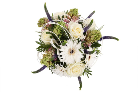 Букет Белые звезды в шляпной коробке