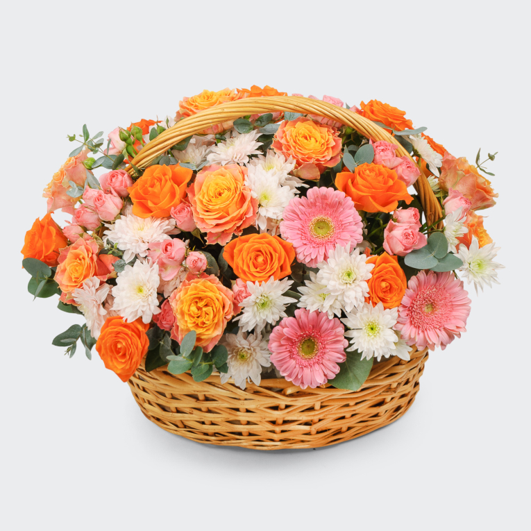 Букет в корзине Уроки красоты