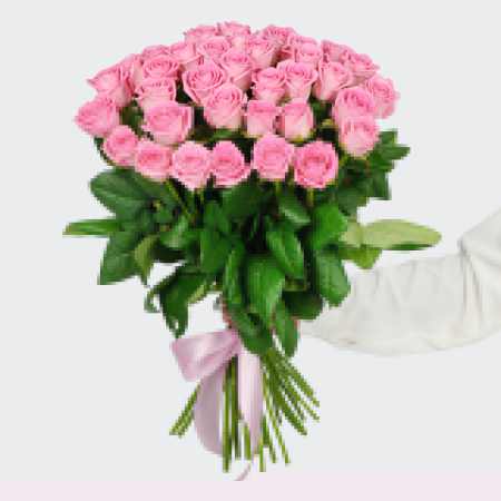 Букет 35 роз Розовая звезда