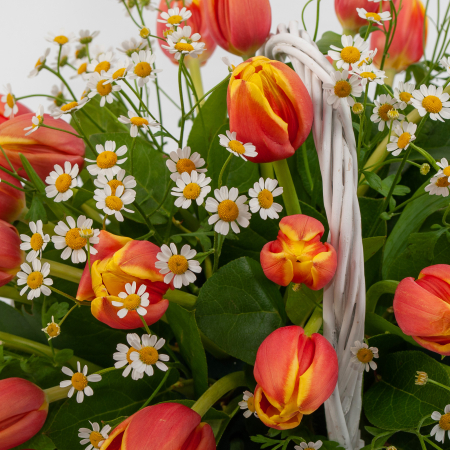 Букет в корзине Летний огонек