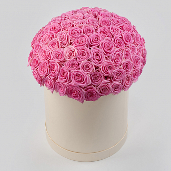 Букет в белой коробке Жар сердца (101 роза)