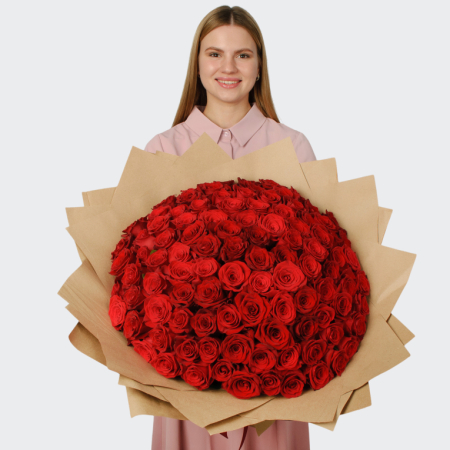 Букет из 101 красной розы Галактика