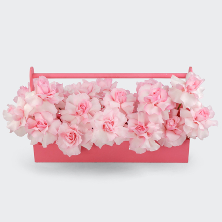 Композиция в кашпо Розовый шелк