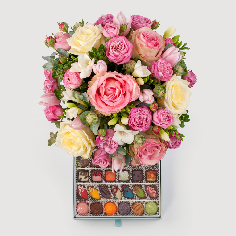 Букет в коробке Сладкая романтика